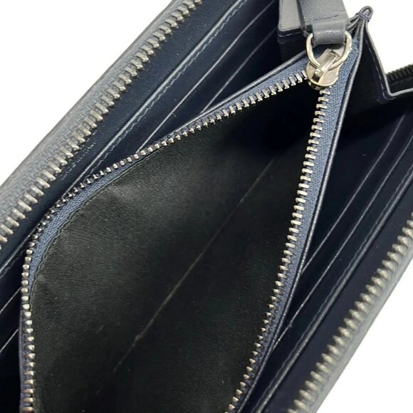 JIMMY CHOO - Navy Leather Long Wallet - Picture 4 of 5